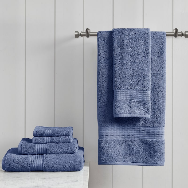 Madison Park Organic 6 Piece Cotton Towel Set - Navy