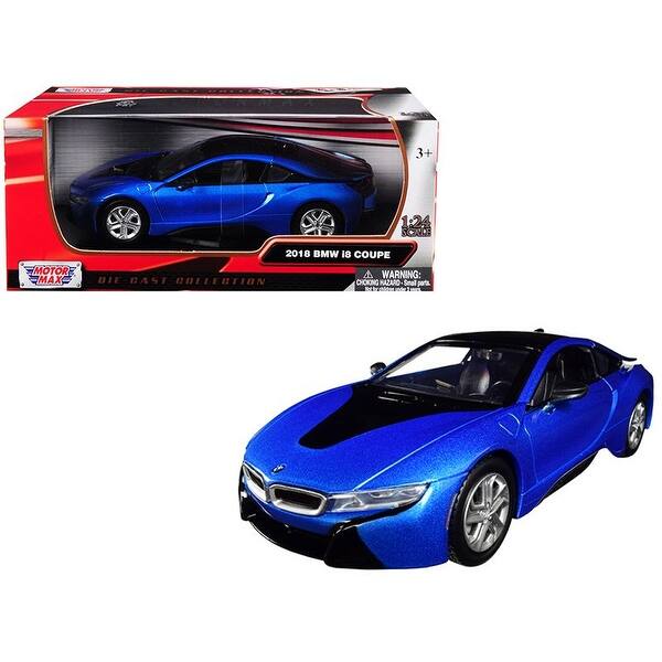 Shop 2018 Bmw I8 Coupe Metallic Blue With Black Top 1 24 Diecast Model Car By Motormax Overstock 28760227