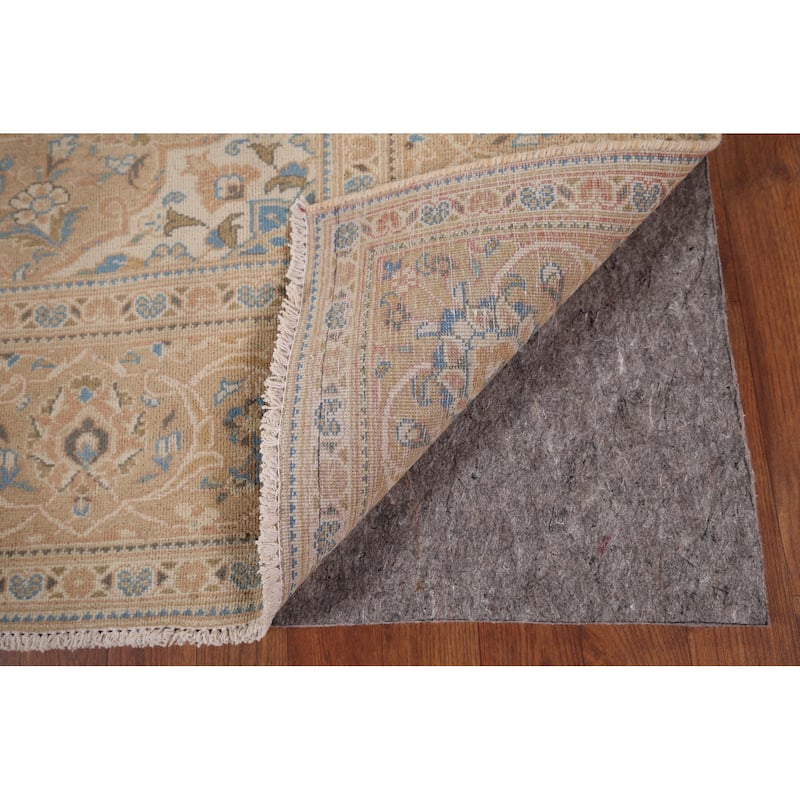 Traditional Mashad Vintage Persian Area Rug Handmade Wool Carpet - 7'0" x 9'10"