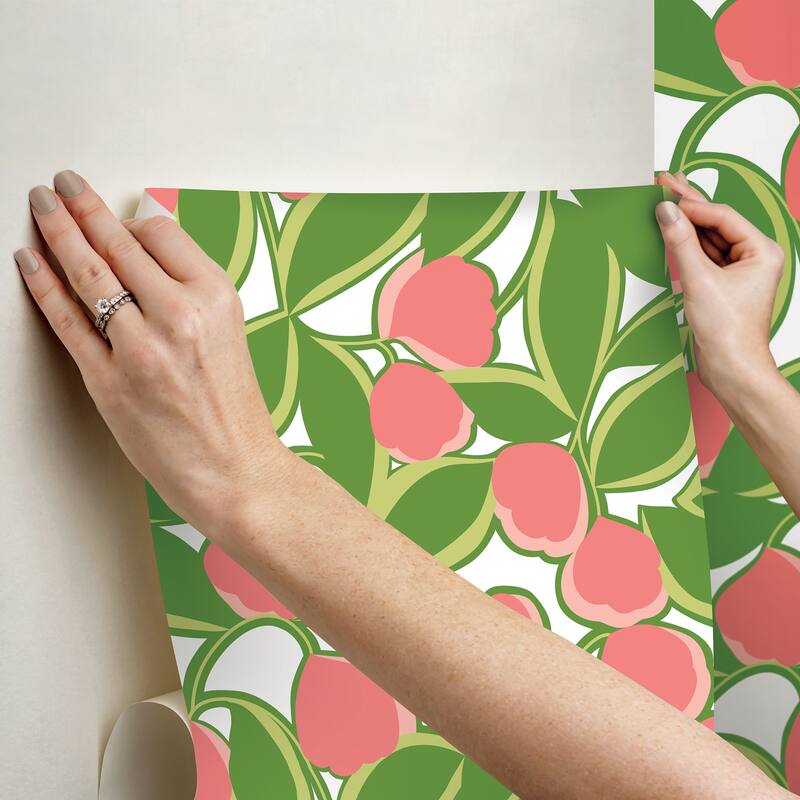 Megan Carter Talia Green Peel and Stick Wallpaper