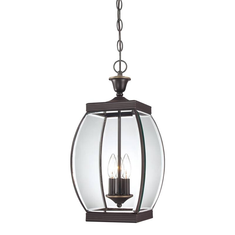 Medici Bronze Three Light Outdoor Hanging Lantern from the Oasis Collection