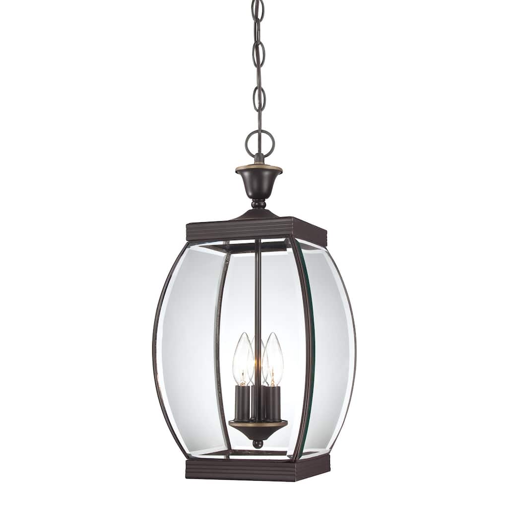 Medici Bronze Three Light Outdoor Hanging Lantern from the Oasis Collection