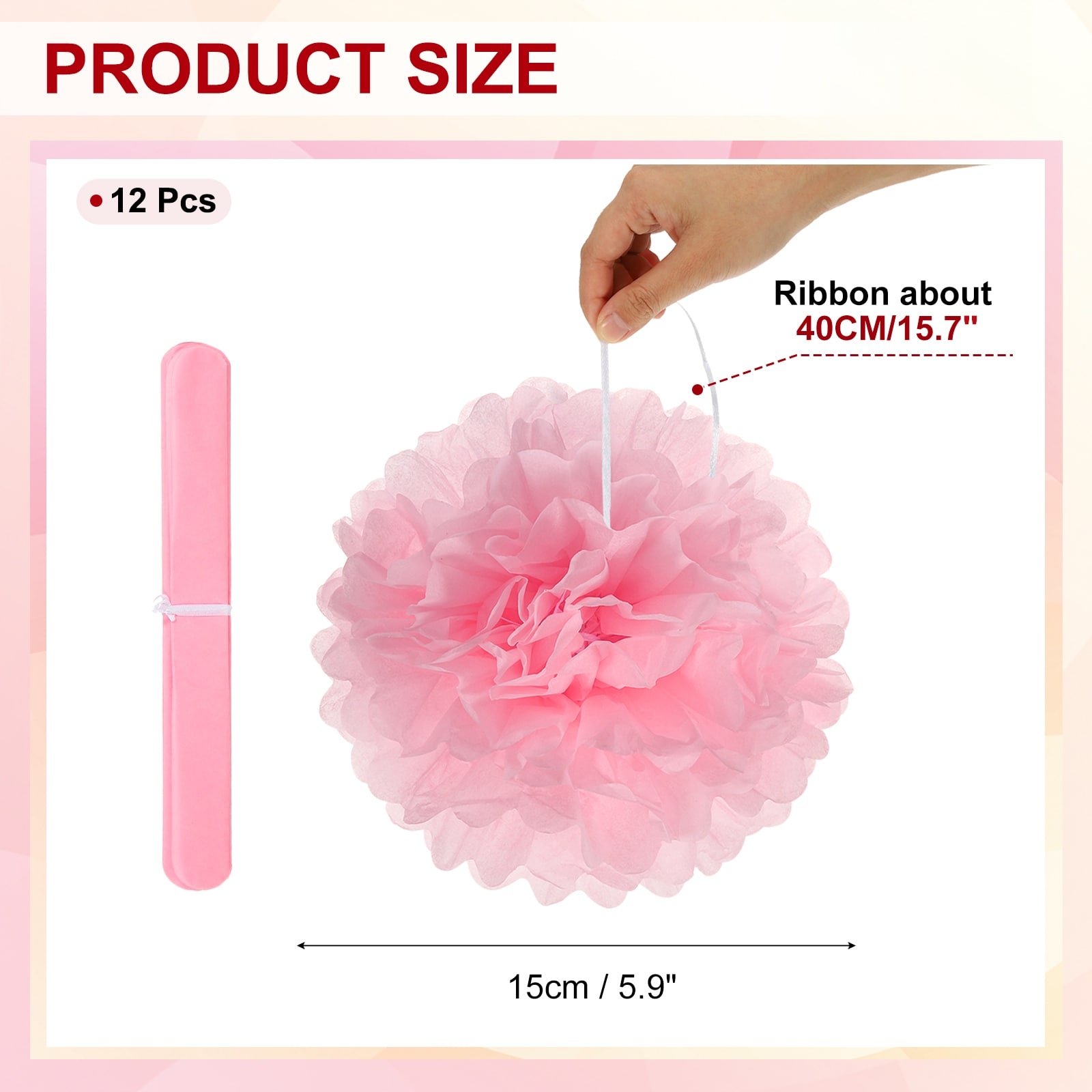 Tissue Paper Pom Poms, Pom Poms Paper Flowers Ball Tissue Paper Flowers