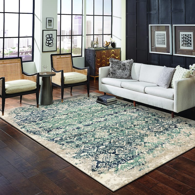 Domani Marrakesh Vintage Medallion Rug - 5'3" x 7'8" - Navy