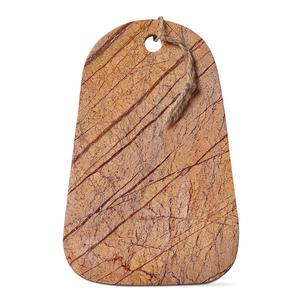 Brown Earth Marble Cutting Board - 12" x 7.5" Serving Board for Cheese & Summer Entertaining - Hand Wash Only