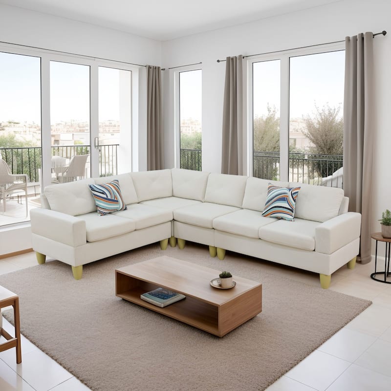 Contemporary 4-Piece L-Shaped Sectional Sofa Set