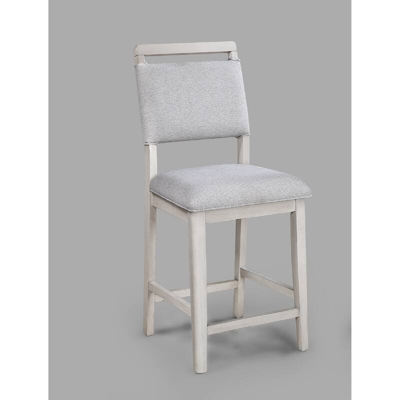 Contemporary Dining Chairs Set of 2 Light Gray Fabric Cushion Side Chairs Kitchen Dining Room Furniture Dark Finish