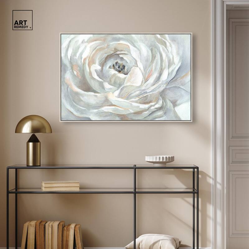 Powdery Peony Canvas by Art Remedy