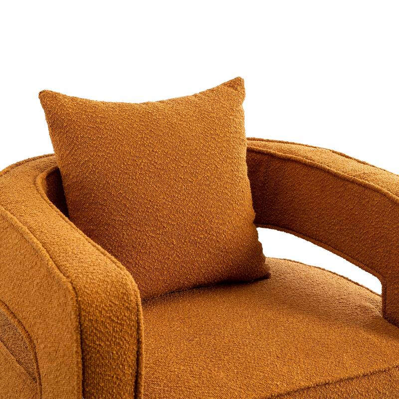 Accent Open Back Chair Modern Comfy Sofa Chair With Base, Club Chair Leisure Arm Chair For Lounge