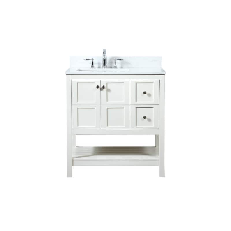 Elegant Lighting VF16432-BS Theo 32" Free Standing Single Basin Vanity - White - Colored