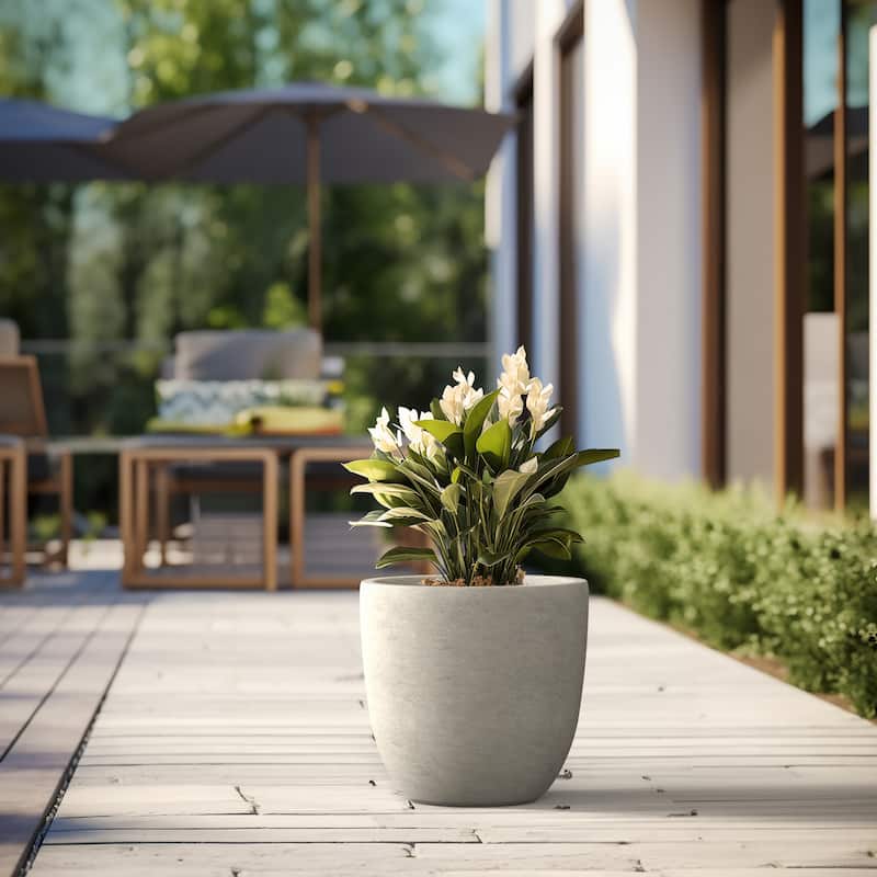 Tall Concrete Round Plant Pots / Large Indoor and Outdoor flower Planters