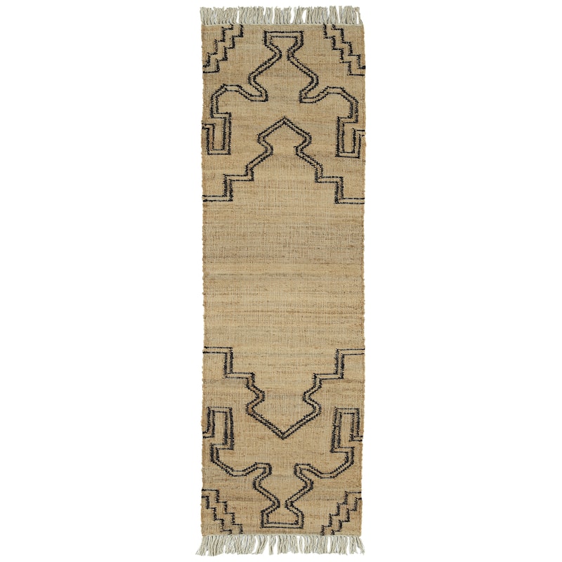 Natural Jute Black Hand-Made Indoor Area Rug