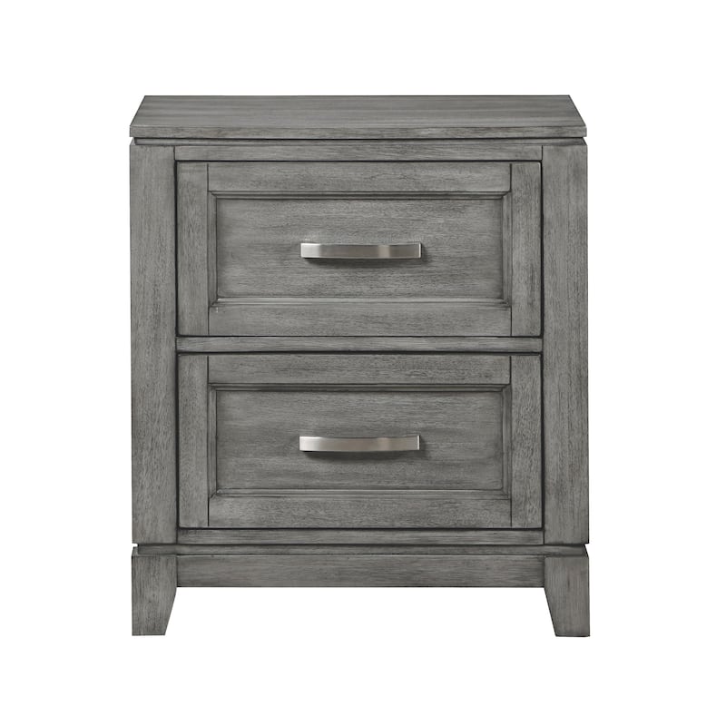 Gray Finish 3pc Bedroom Set Platform Storage Bed and Two Nightstands