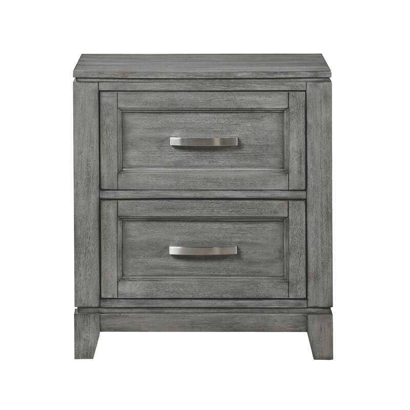Gray Finish Storage Bedroom Sets Platform Bed Nightstand Dresser Mirror Chest Transitional Furniture