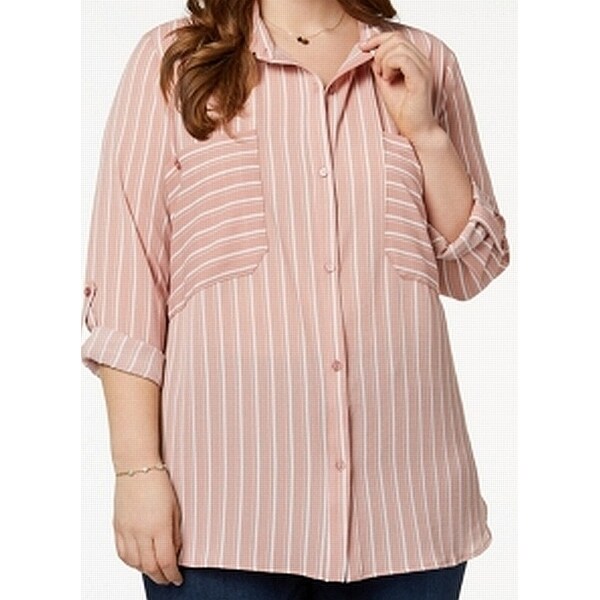 women's plus white button down shirt