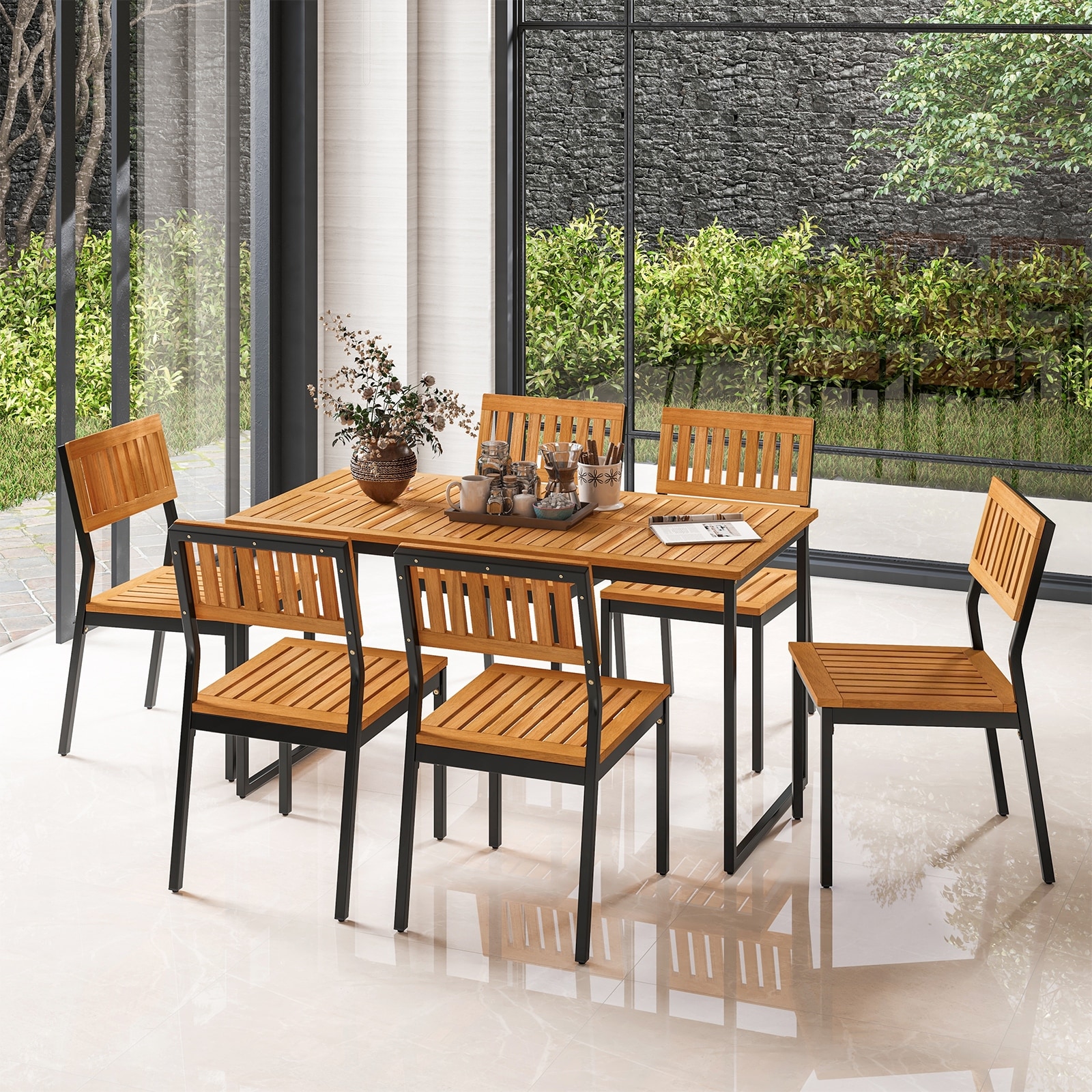 買得 2 of Set Patio and Frame Metal Heavy-Duty with Chair Dining ダイニングチェア