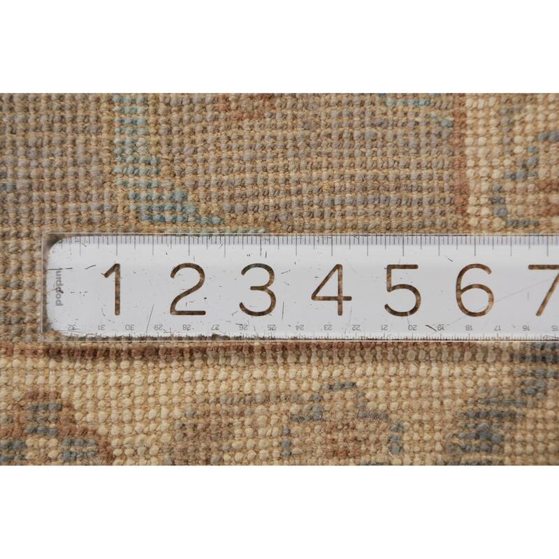 Hand Knotted Oriental 100% Wool Carpet Transitional All-Over Greys & Charcoal Oushak Area Rug - 14' 0'' X 10' 2''