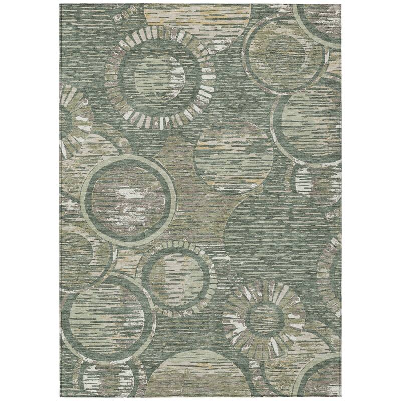 Machine Washable Indoor/ Outdoor Modern Grover Chantille Rug
