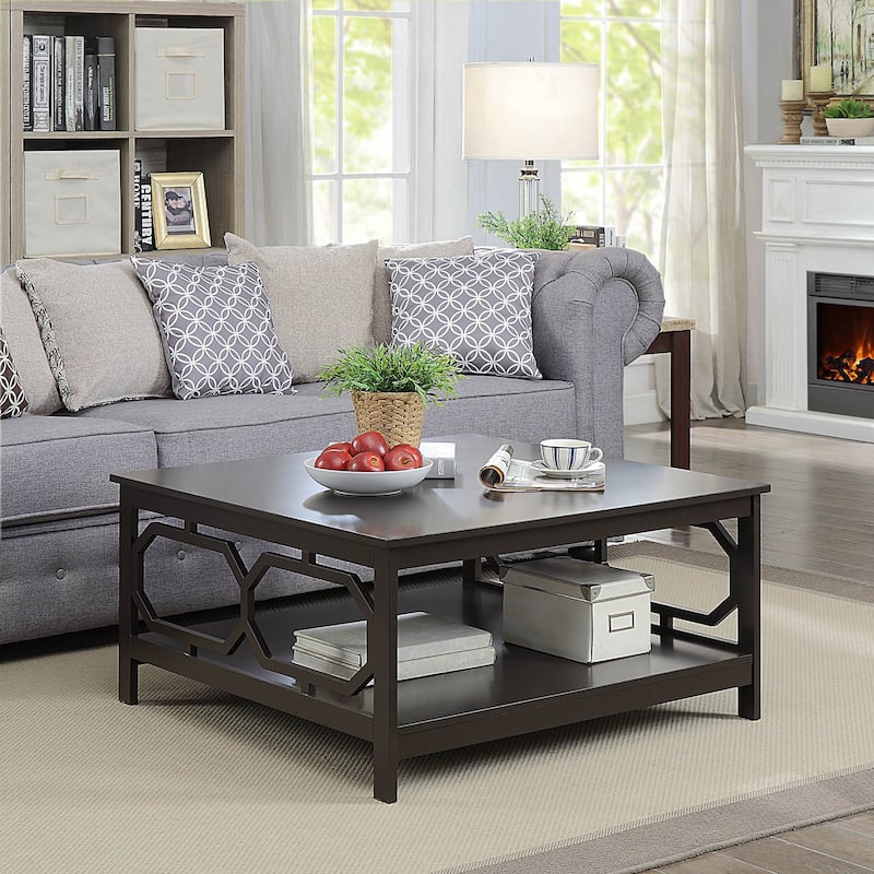 Convenience Concepts Omega Square 36 inch Coffee Table with Shelf - Espresso