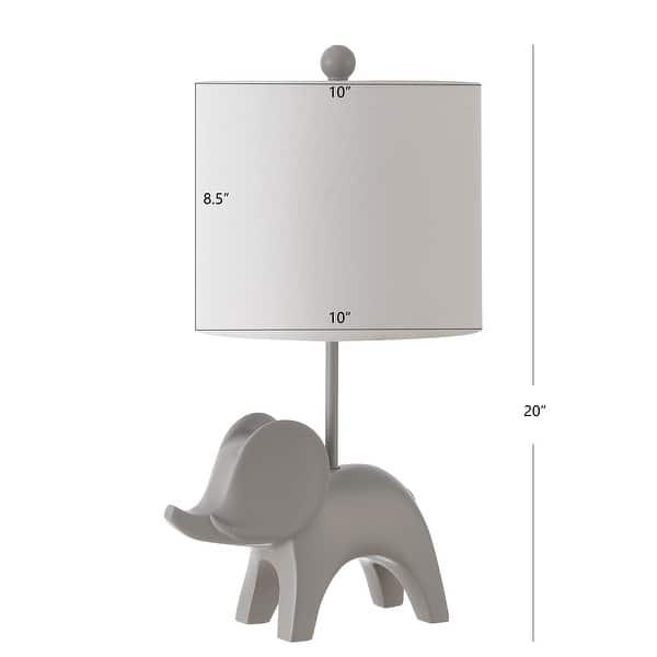 dimension image slide 1 of 7, SAFAVIEH Kids Lighting 20" Ellie Elephant Lamp - 11.5"x10"x20"