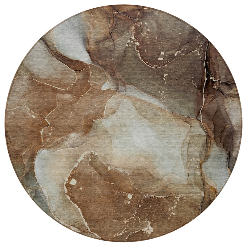 Machine Washable Indoor/ Outdoor Abstract Chantille Rug