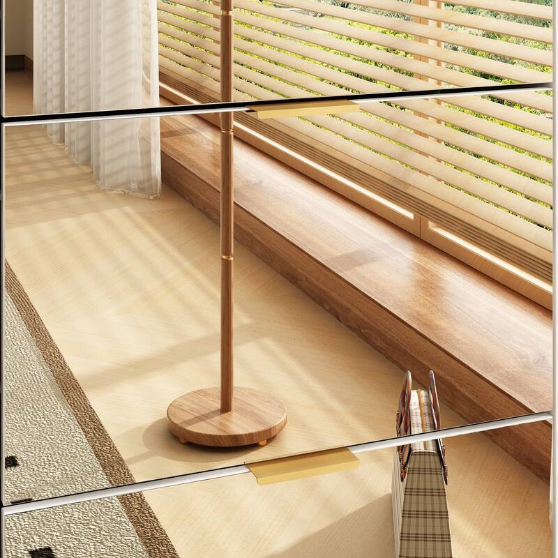 Timechee Shoe Cabinet with 3 Mirrored Flip Drawers, Free Standing Slim