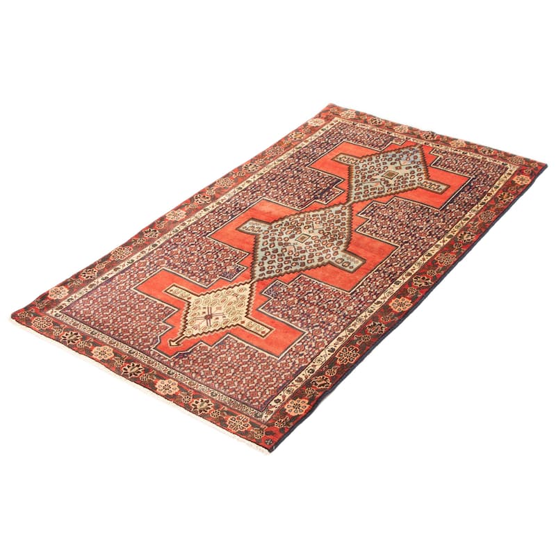 ECARPETGALLERY Hand-knotted Kayseri Dark Copper Wool Rug - 3'10 x 7'1