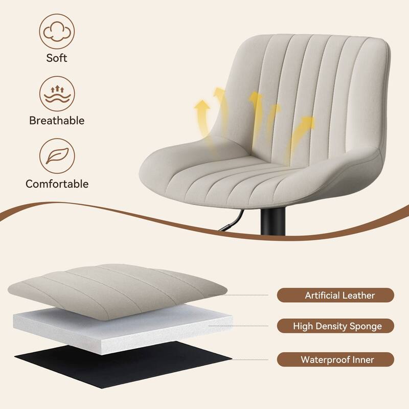 Bar Stools Set of 2, Adjustable Modern Swivel Bar Stools with Backs, Counter Height Performance Fabric Island Chairs