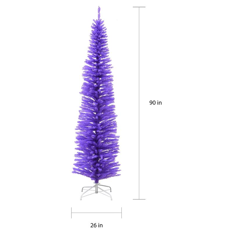 National Tree Company 7.5 ft. Lavender Color Slim Tree Decoration - 7.5 Foot
