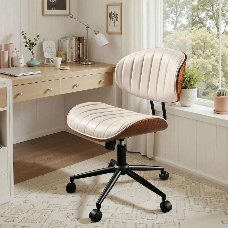OVIOS Armless Adjustable Ergonomic Office Chair - N/A - Beige
