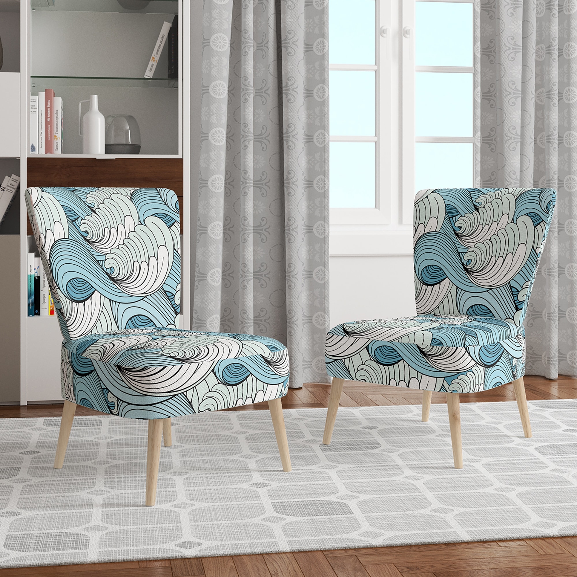 Designart "Great Wave Inspiration" Upholstered Coastal - Picture 15 of 20
