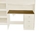 preview thumbnail 11 of 11, Wood Full Size Loft Bed with Built-in Wardrobe, Desk, Storage Shelves and Drawers, Beige
