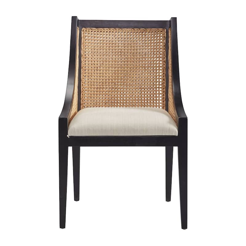 Loudoun Mahogany and Linen Upholstered Arm Chair by Furniture Classics