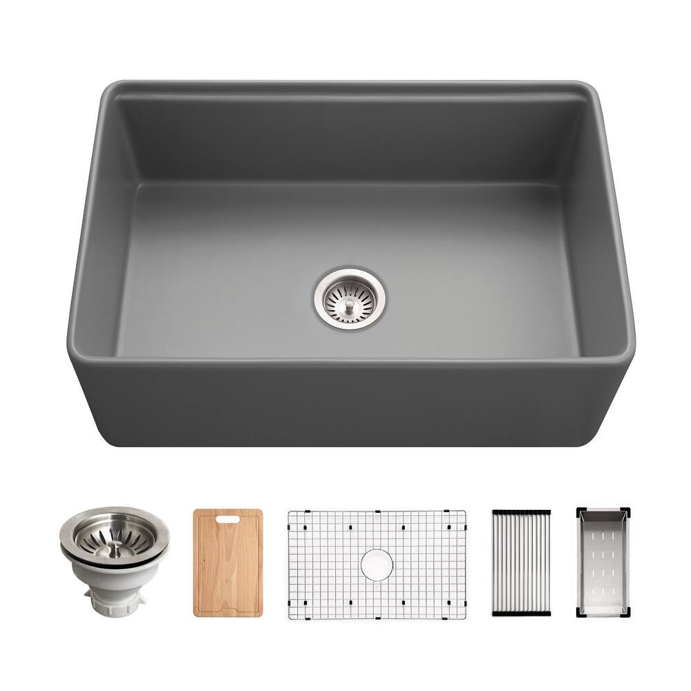 Houzer PTW-3020S Aspire 30" Farmhouse Single Basin Fireclay Kitchen
