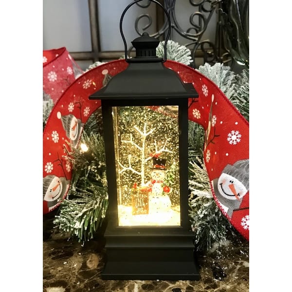 Raz Imports Frosty's Tree Farm Musical Lighted Water Lantern 8.75