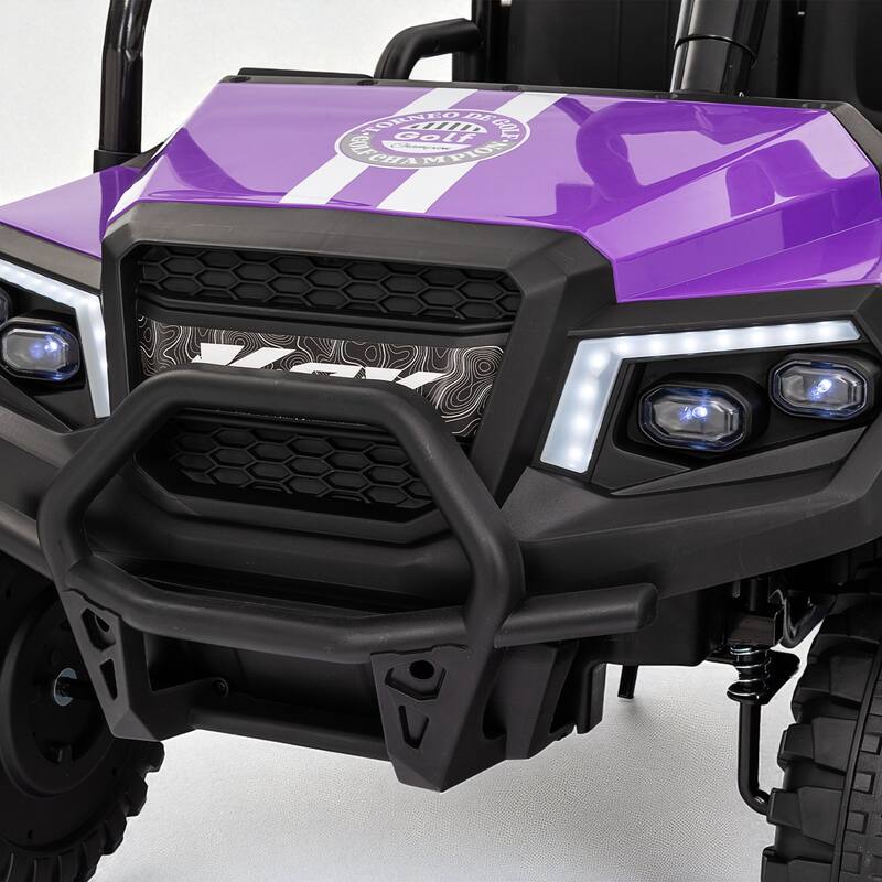 24V Kids Electric Ride-On Track with Dual Seats, Remote Control, Bluetooth Audio, and 4-Wheel Suspension