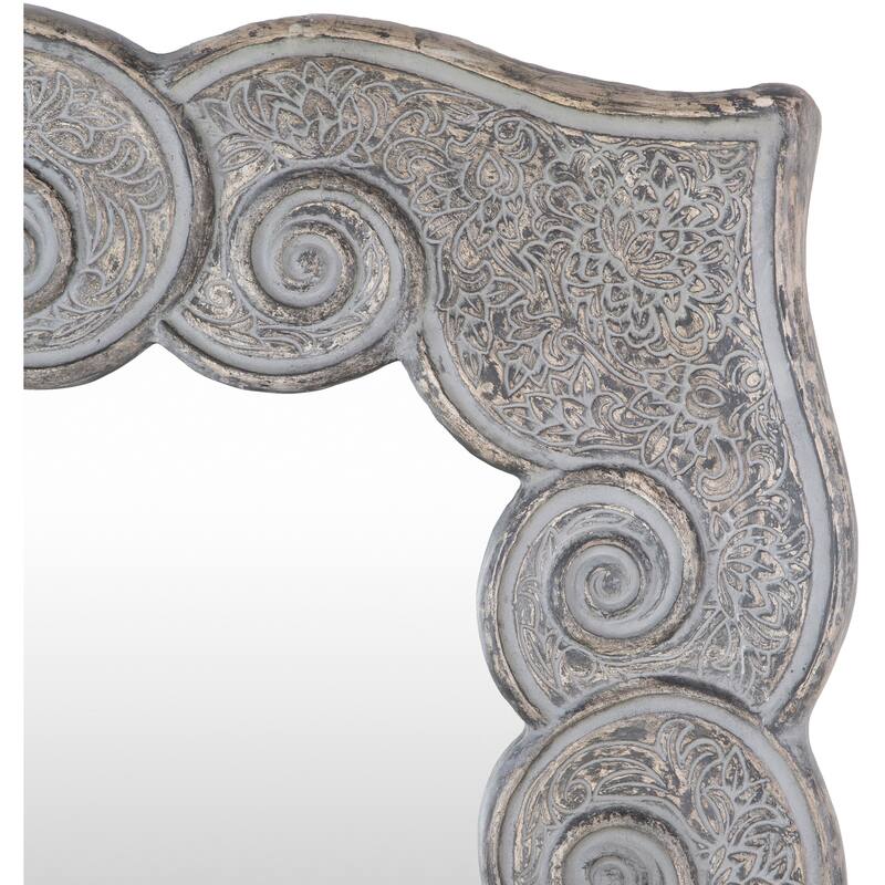 Oleada Eclectic Grey Square Mirror - 35"H x 35"W