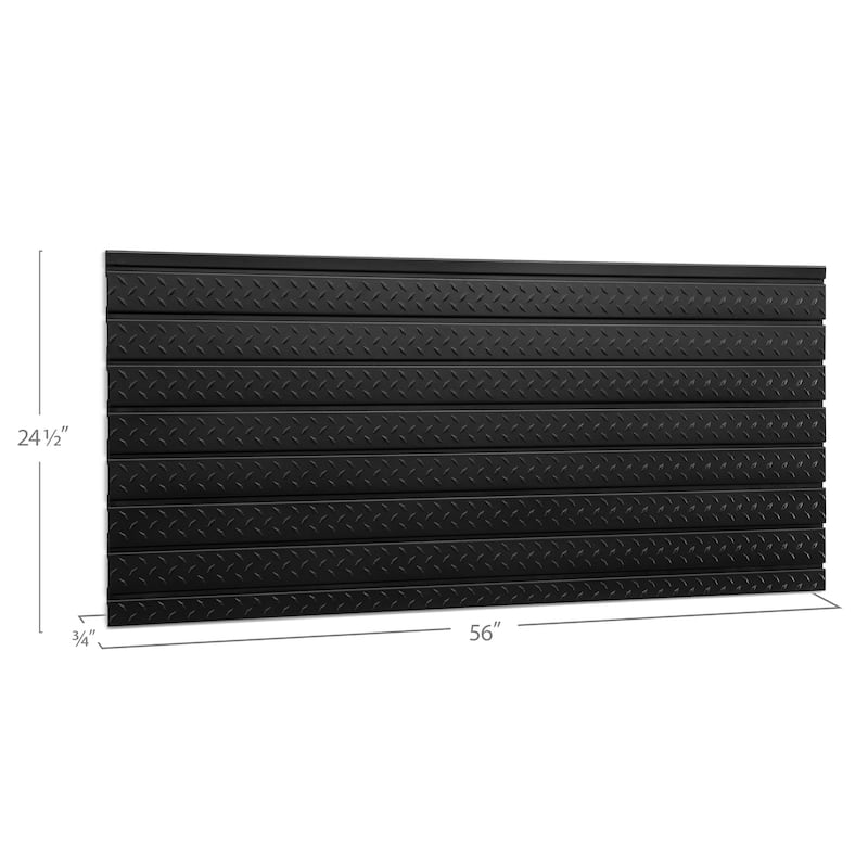 NewAge Products Pro Series 56" Slatwall Backplash - Black Diamond Plate