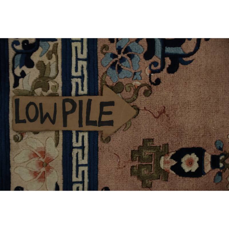Hand Knotted Oriental 100% Wool Carpet Traditional Floral Pink Art Deco Area Rug - 6' 1'' X 3' 1''