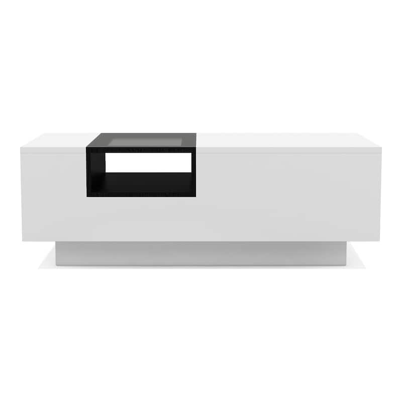 Zace Contemporary White 47-inch 3-Shelf Coffee Table by Furniture of America