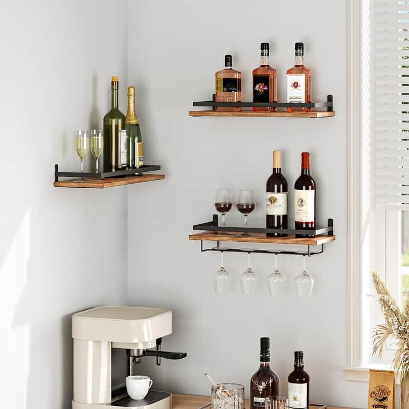 Wall Mounted Wine Rack 3 Pack - 14.6"L x 5.9"W x 4"H