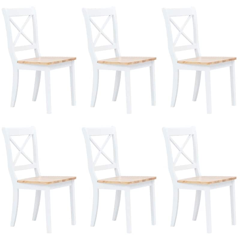 vidaXL 2/4x Dining Chairs Solid Wood Rubber Dining Room Chair Multi Colors - 17.9" x 20.5" x 35.4"