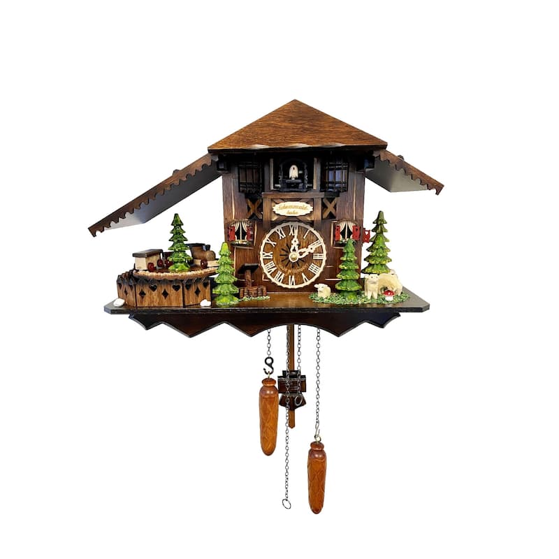 14" engstler battery operated train full size cuckoo wall clock