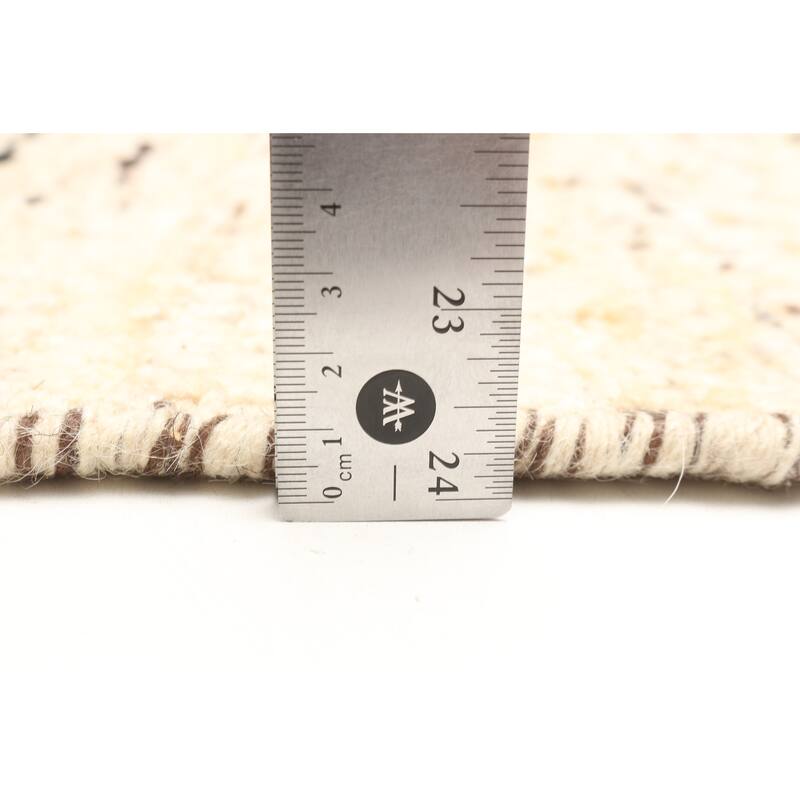 ECARPETGALLERY Braid weave Sienna Beige Wool Rug - 5'4 x 7'7