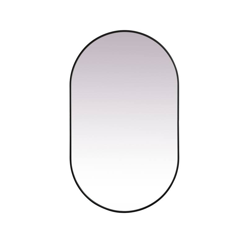 Indigo Home Metal Frame Oval Mirror 36x60 Inch - Black