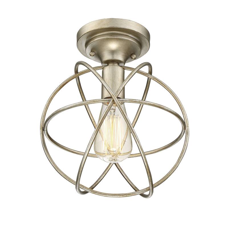 Meridian M60029 Single Light 10" Wide Semi-Flush Globe Ceiling Fixture
