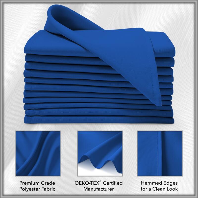 12 Pack 17 Inch Polyester Cloth Dinner Napkins for Party Restaurant