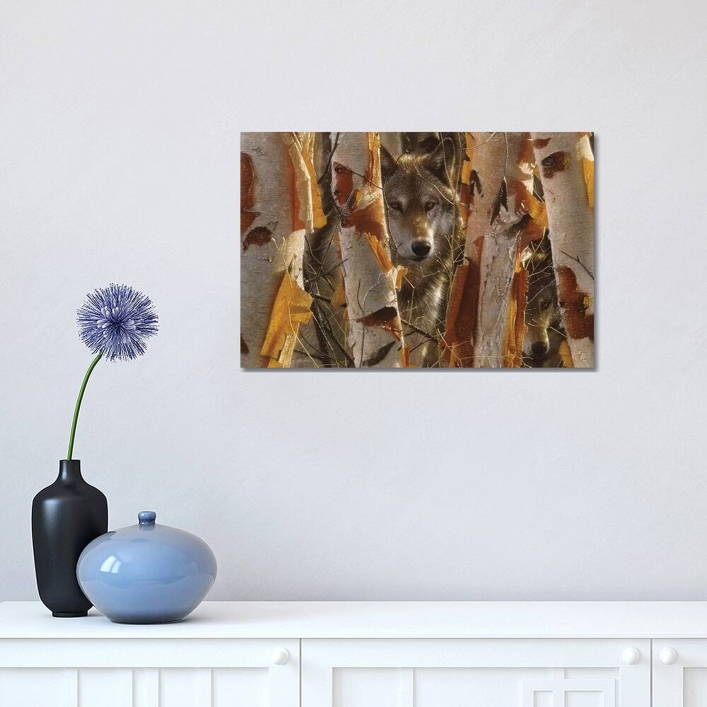 iCanvas "Wolf Guardian, Horizontal" by Collin Bogle Canvas Print