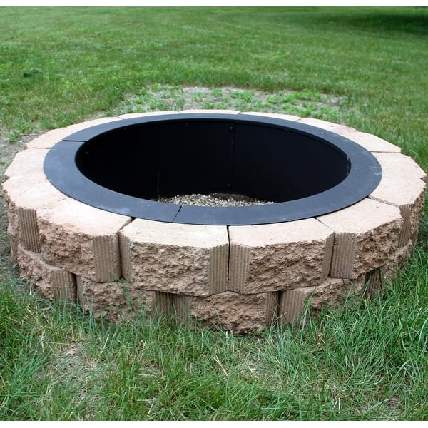 Shop Black Friday Deals On Sunnydaze Fire Ring Durable Black Steel Diy Backyard Fire Pit Liner Rim 27 Overstock 11594213