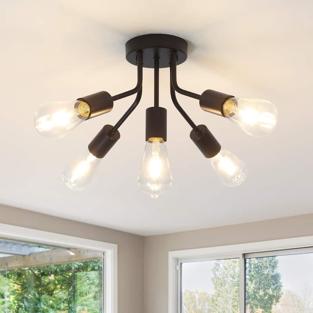 5-Light Semi Flush Mount Chandelier for Hallway Entryway Dining Room